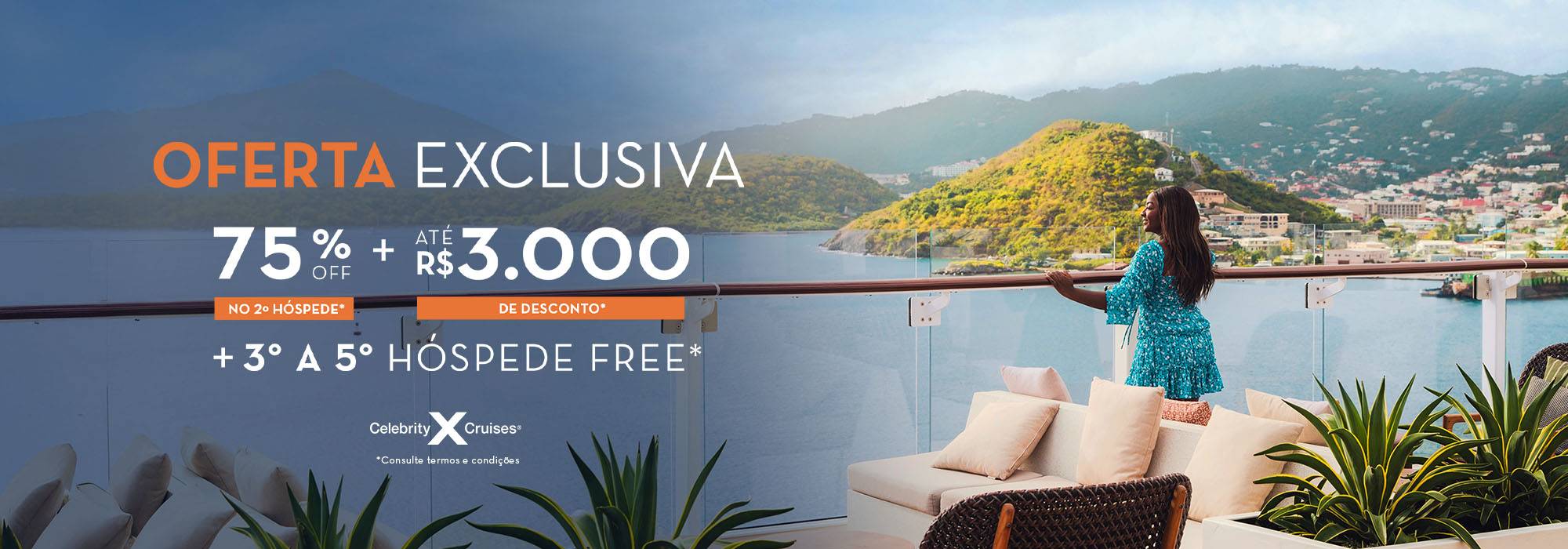 Promoção Celebrity Cruises - R$ 3.000