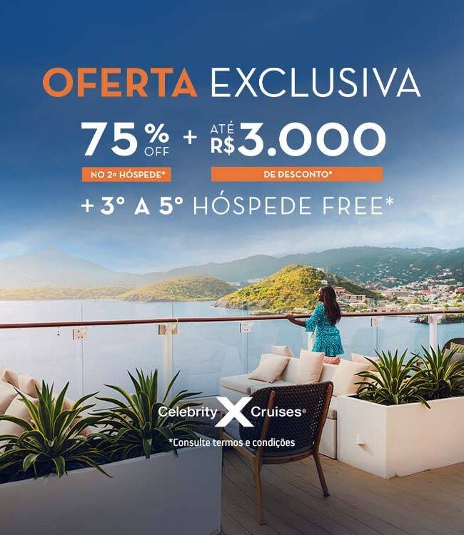 Promoção Celebrity Cruises - R$ 3.000